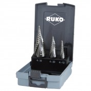 3 pakopinių grąžtų rinkinys RUKO HSS Quick cut Ø4-30mm