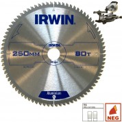 Pjovimo diskas 250x30(20,16)x80T 2,5 mm TCG/N, IRWIN