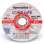 Metalo pjovimo diskas LONG LIFE 125x0,8x22 mm, Specialist+