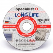 Metalo pjovimo diskas LONG LIFE 125x1x22 mm, Specialist+
