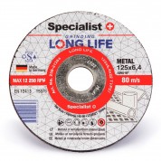 Šlifavimo diskas LONG LIFE 125x6,4x22 mm, Specialist+